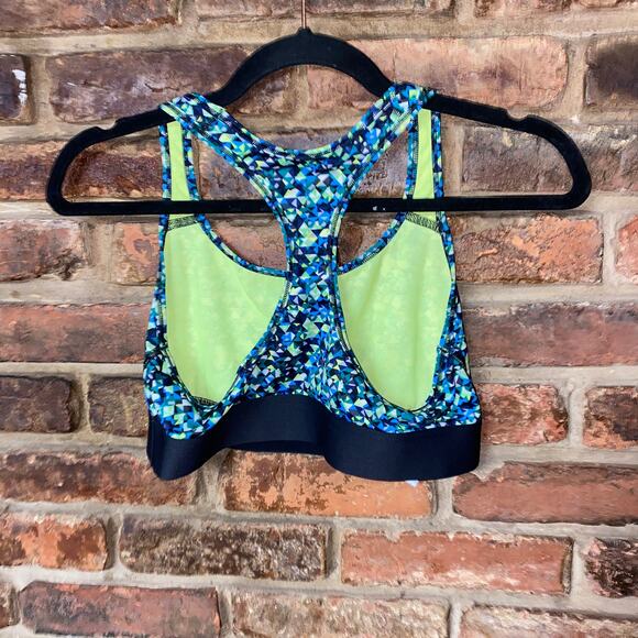Victoria's Secret Blue Green Geometric The Player Sports Bra Women's Size Medium - Picture 4 of 4